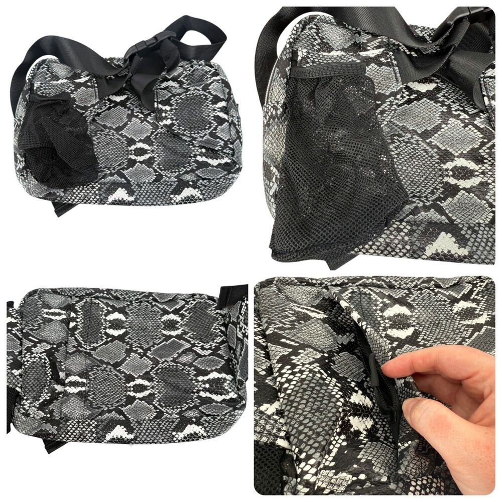 Tushbaby The Pack Diaper Bag Python Print Crossbody Fanny Waist Bag Pockets NWT - Picture 8 of 11